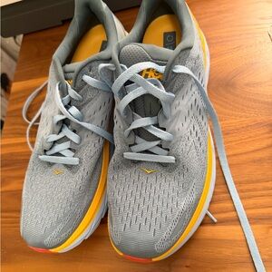 Hoka Gray and Yellow Running Shoes brand new size 12